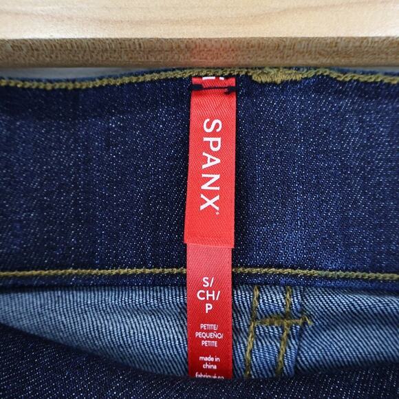 SPANX Flare Jeans Midnight Shade Blue Wash Pull On Stretch Jeans Size Small - Picture 4 of 8